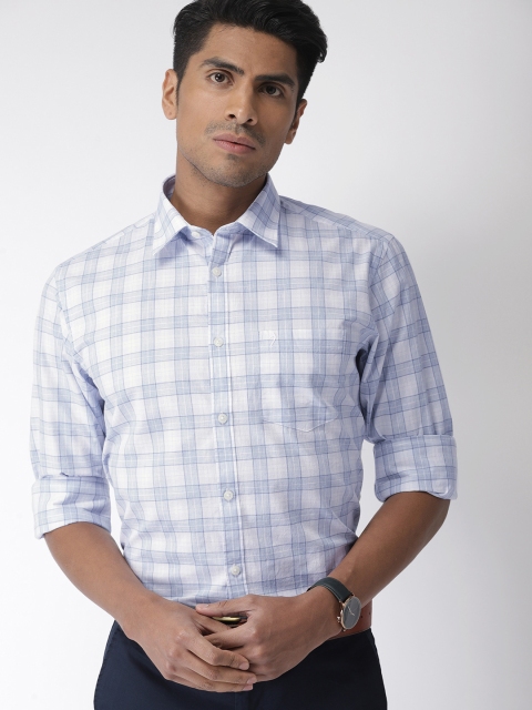 

Indian Terrain Men Blue Regular Fit Checked Casual Shirt