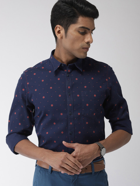 

Indian Terrain Men Blue Regular Fit Printed Casual Shirt