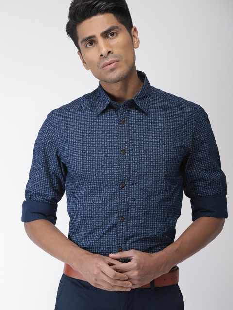

Indian Terrain Men Blue Regular Fit Printed Casual Shirt