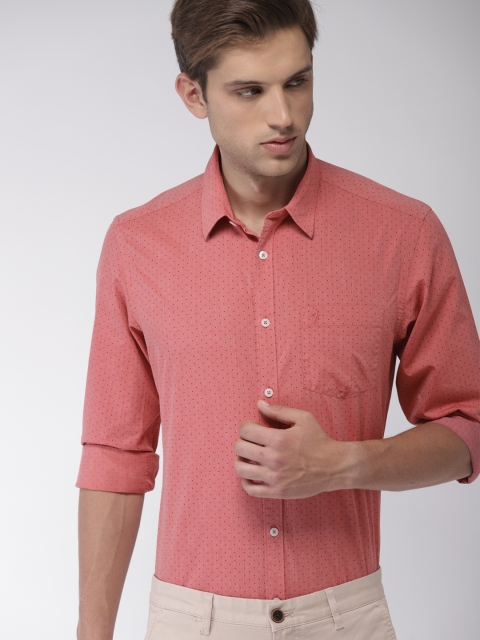 

Indian Terrain Men Red Slim Fit Printed Smart Casual Shirt