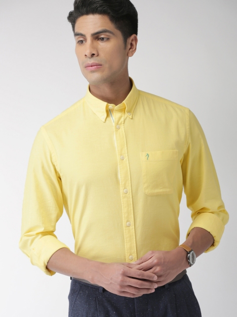 

Indian Terrain Men Yellow Slim Fit Solid Casual Shirt