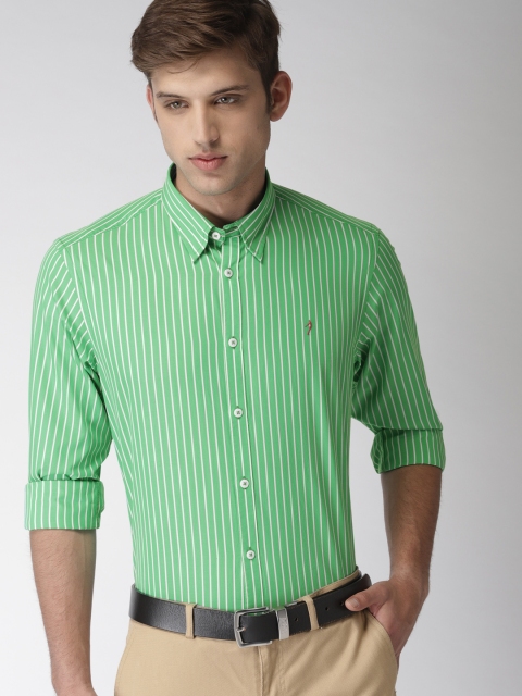 

Indian Terrain Men Green Slim Fit Striped Casual Shirt