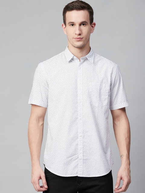

Indian Terrain Men White & Black Slim Fit Printed Casual Shirt