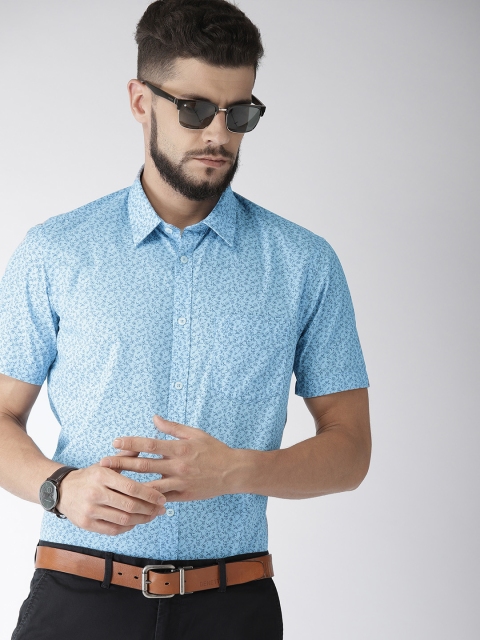

Indian Terrain Men Blue Slim Fit Printed Casual Shirt