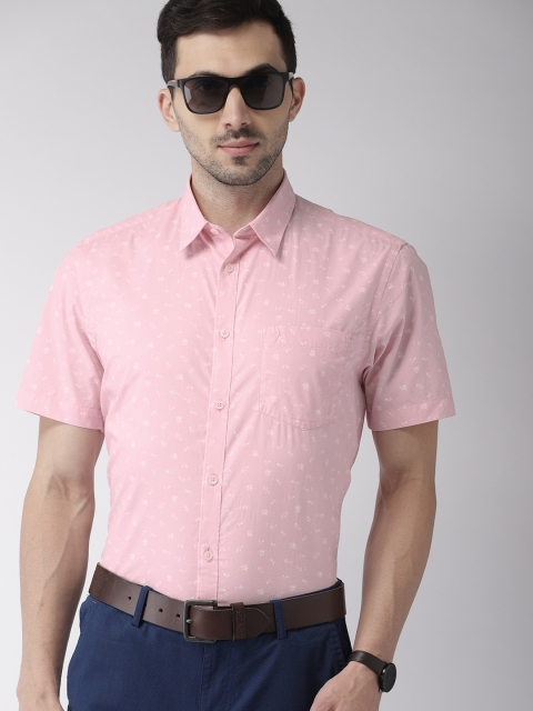 

Indian Terrain Men Pink & Off-White Regular Fit Printed Casual Shirt