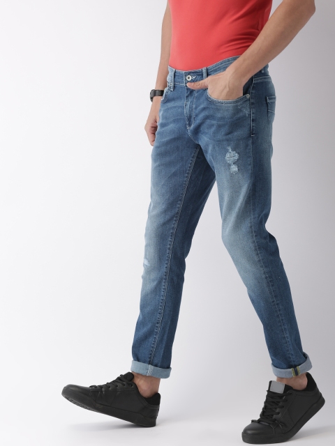 

Indian Terrain Men Blue Kruger Skinny Fit Low-Rise Mildly Distressed Stretchable Jeans