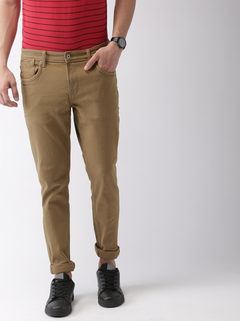 

Indian Terrain Men Khaki Slim Kruger Fit Low-Rise Clean Look Stretchable Jeans