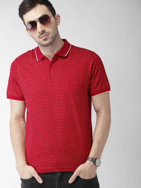 

Indian Terrain Men Red Printed Polo Collar T-shirt