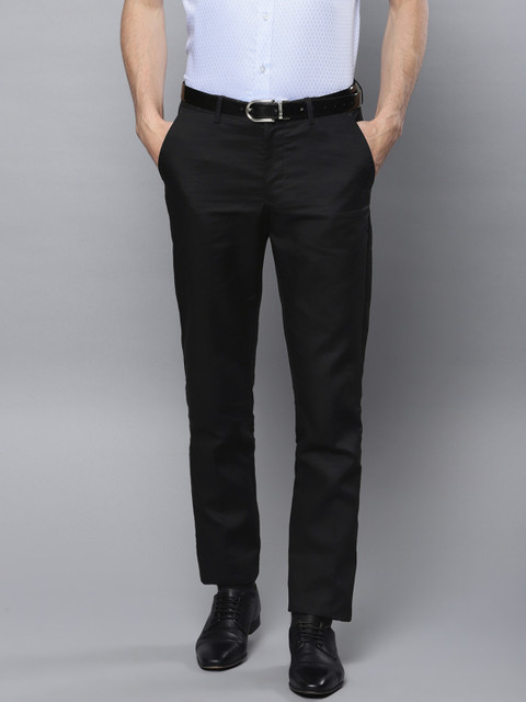 

Louis Philippe Men Black Slim Fit Solid Formal Trousers