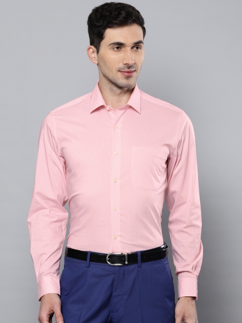 

Louis Philippe Men Pink Slim Fit Striped Formal Shirt