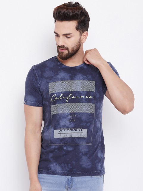 

Duke Men Navy Blue Dyed Round Neck T-shirt