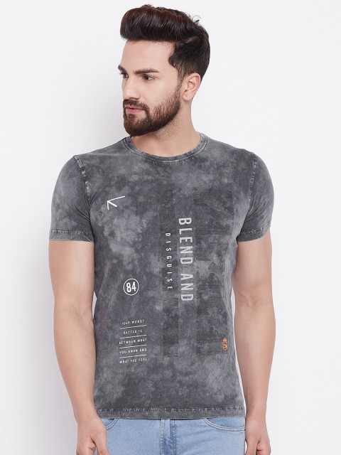 

Duke Men Charcoal Grey Dyed Round Neck T-shirt