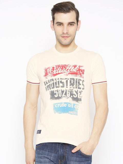 

Duke Men Off-White Printed Round Neck T-shirt