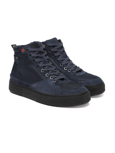 

DIESEL Men Blue Solid DANNY LC Mid-Top Sneakers