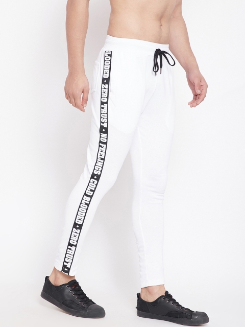 

FUGAZEE Men White Printed Taped Sweatpants