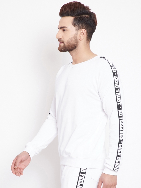 

FUGAZEE Men White Solid Sweatshirt