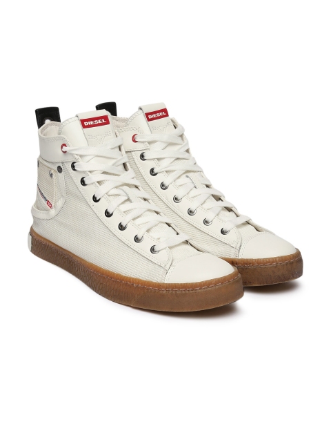 

DIESEL Men White Solid MAGNETE EXPOSURE I Mid-Top Sneakers