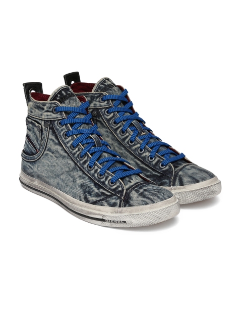 

DIESEL Men Blue Solid MAGNETE EXPOSURE Mid-Top Sneakers
