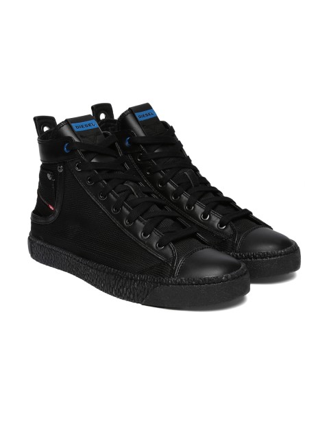 

DIESEL Men Black Solid MAGNETE EXPOSURE Mid-Top Sneakers