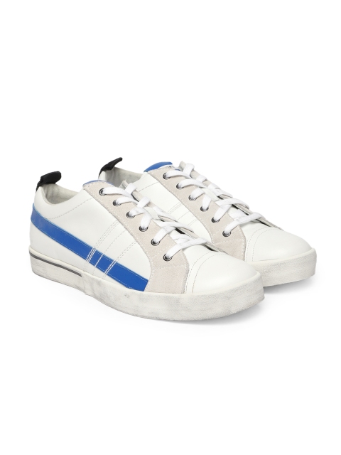 

DIESEL Men White & Blue "D-VELOWS" Leather Sneakers