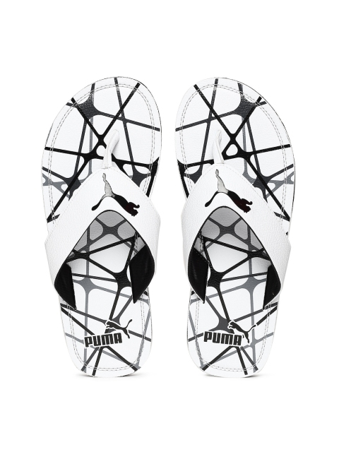 

Puma Men White & Black Printed Thong Flip-Flops