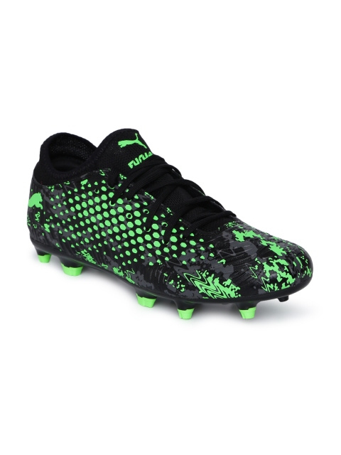 

Puma Men FUTURE 19.4 FG/AG Black & Green Printed Football Shoes