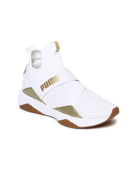 

Puma Women White & Gold-Toned Defy Mid Sparkle Training Shoes