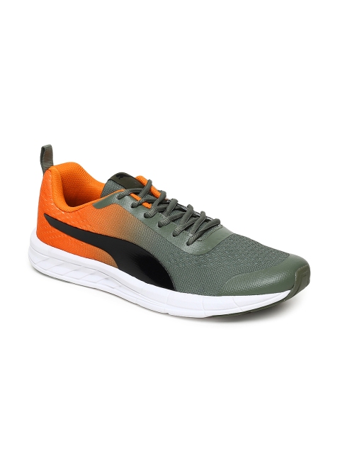 

Puma Men Olive Green & Orange Feral IDP Running Shoes