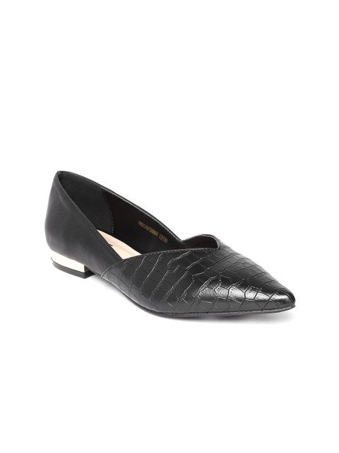 

Van Heusen Woman Black Croc Textured Ballerinas
