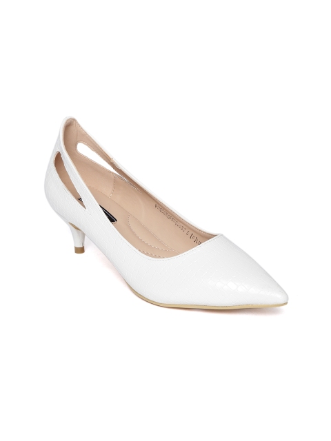 

Van Heusen Woman White Croc-Skin Textured Pumps