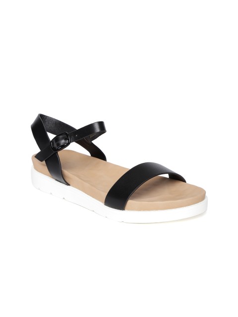 

Van Heusen Women Black Solid Synthetic Open Toe Flats