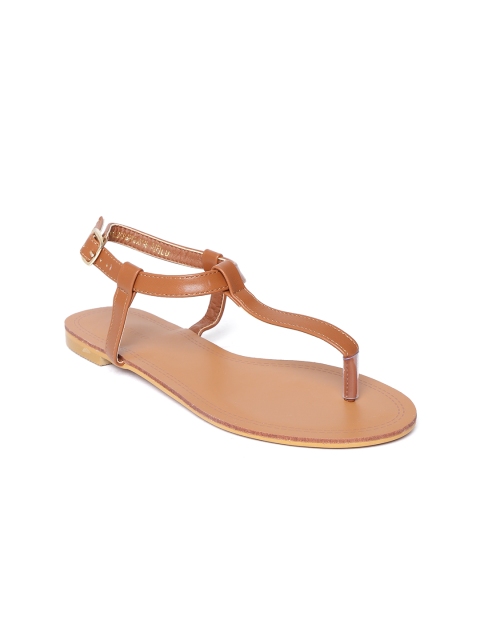 

Van Heusen Woman Brown Solid T-Strap Flats