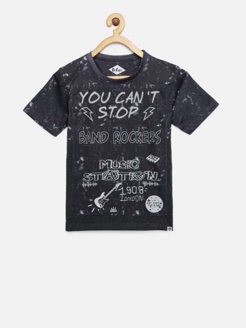 

Lee Cooper Boys Charcoal Grey Printed T-shirt