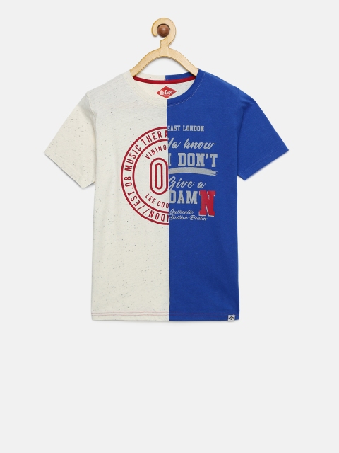 

Lee Cooper Boys Off-White & White Colourblocked T-shirt