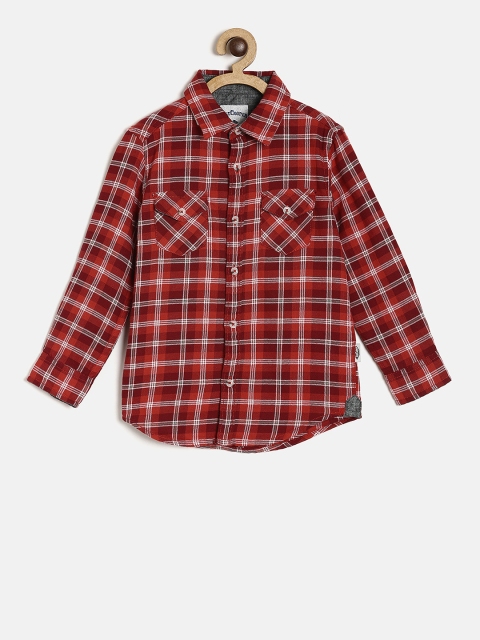

Lee Cooper Boys Red & White Checked Casual Shirt