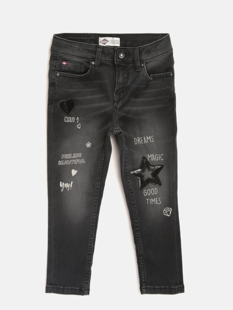 

Lee Cooper Girls Black Skinny Fit Mid-Rise Clean Look Stretchable Jeans