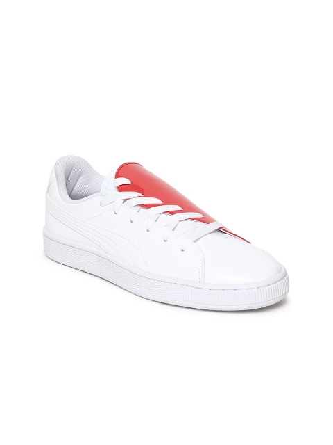 

Puma Women White & Red Basket Crush Colourblocked Sneakers