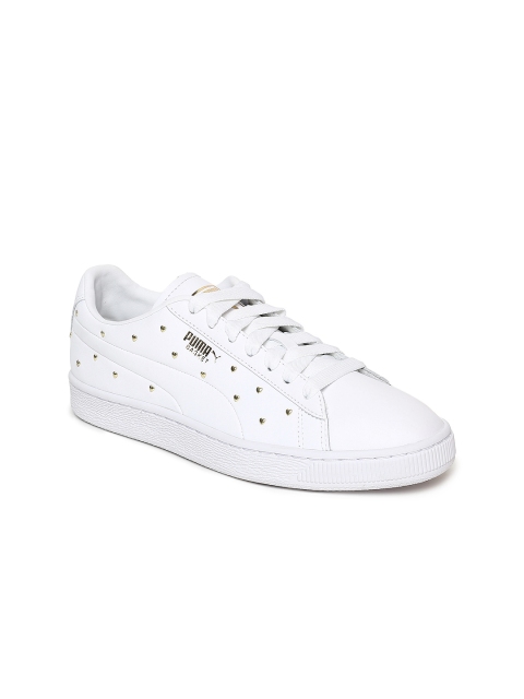 

Puma Women White Basket Studs Embellished Sneakers