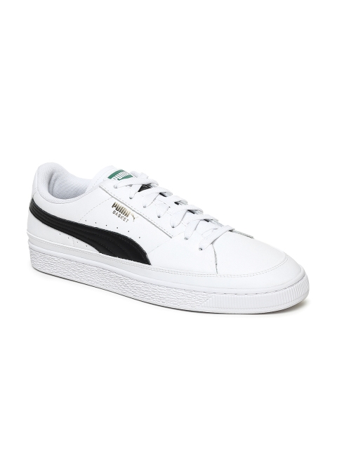 

Puma Unisex White Basket Skate Leather Sneakers