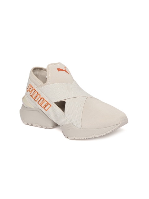 

Puma Women Off-White Muse EOS 2 TZ Metallic Slip-On Sneakers