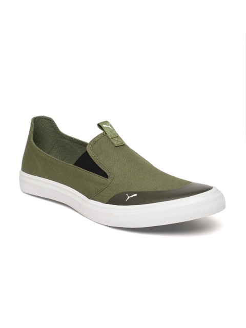 

Puma Men Olive Green Lazy Knit slip on IDP Slip-On Sneakers