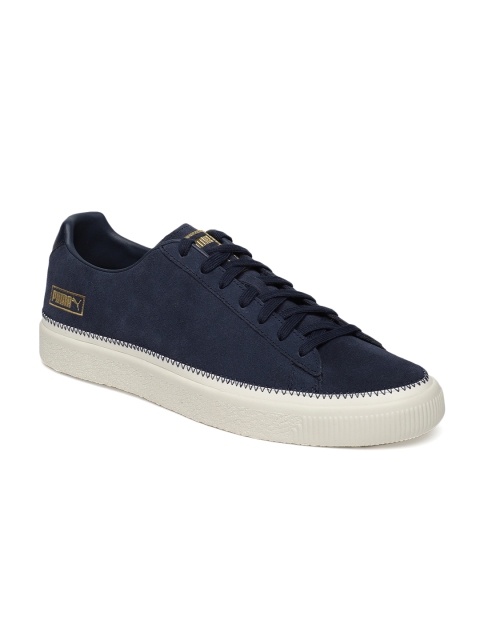 

Puma Unisex Navy Blue Suede Trim Sneakers