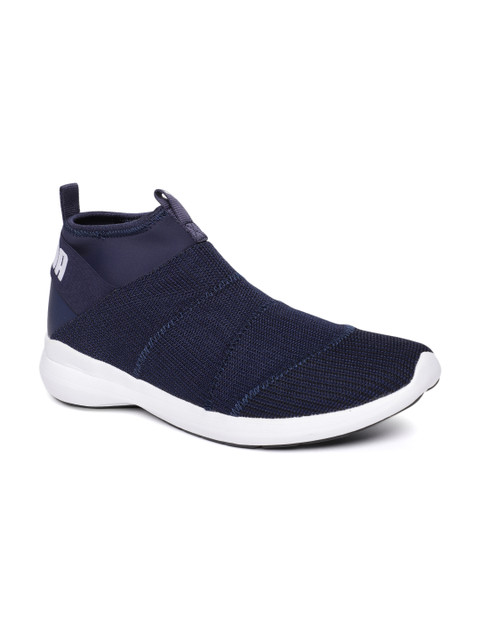 

Puma Men Navy Blue Solid Mono knit X IDP Mid-Top Slip-On Sneakers