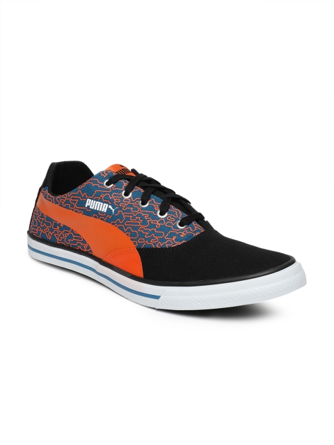

Puma Men Black & Orange Printed Hip Hop NM IDP Sneakers