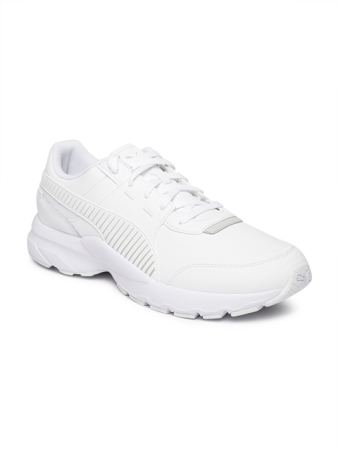 

Puma Men White Future Runner Leather Sneakers