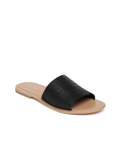 

Tao Paris Women Black Textured Open Toe Flats