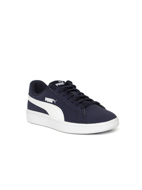 

Puma Kids Navy Blue & White Smash v2 Buck Sneakers