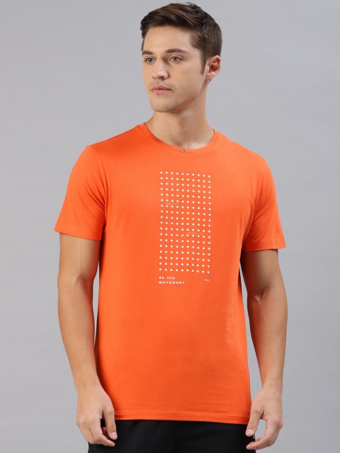 

HRX by Hrithik Roshan Men Orange Printed Round Neck T-shirt