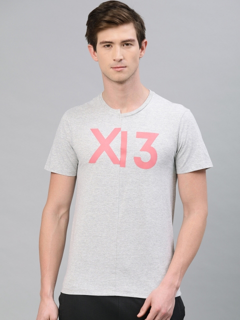 

HRX by Hrithik Roshan Men Grey Melange Printed Lifestyle Crew Neck Tshirts