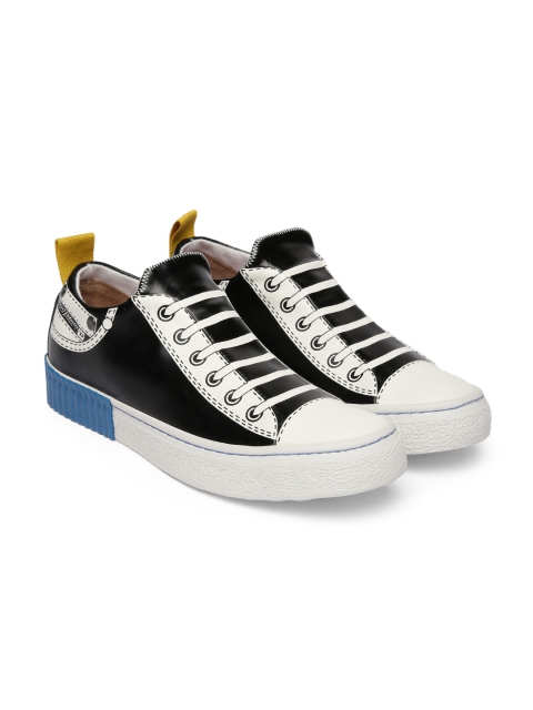 

DIESEL Unisex Black & White Slip-On Sneakers